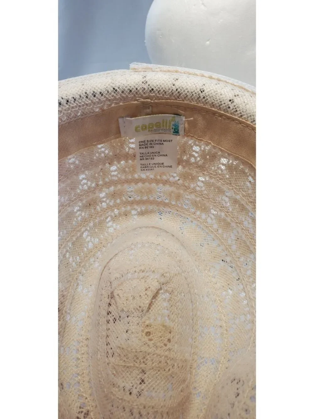 Capelli New York Kids Crochet Straw Fedora Hat Cream Summer Beach Resort OSFM